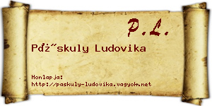Páskuly Ludovika névjegykártya